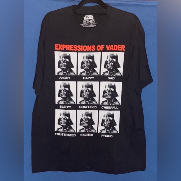 STAR WARS Unisex T-shirt Graphics of Darth Vader "Expressions of Vader" Size XL - Picture 2 of 3